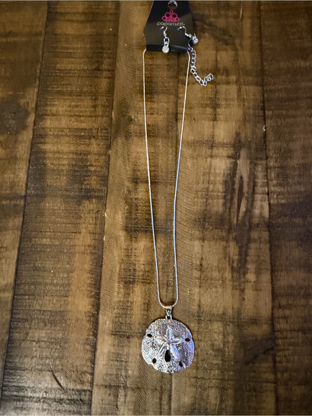Paparazzi Silver Textured Sand Dollar Necklace